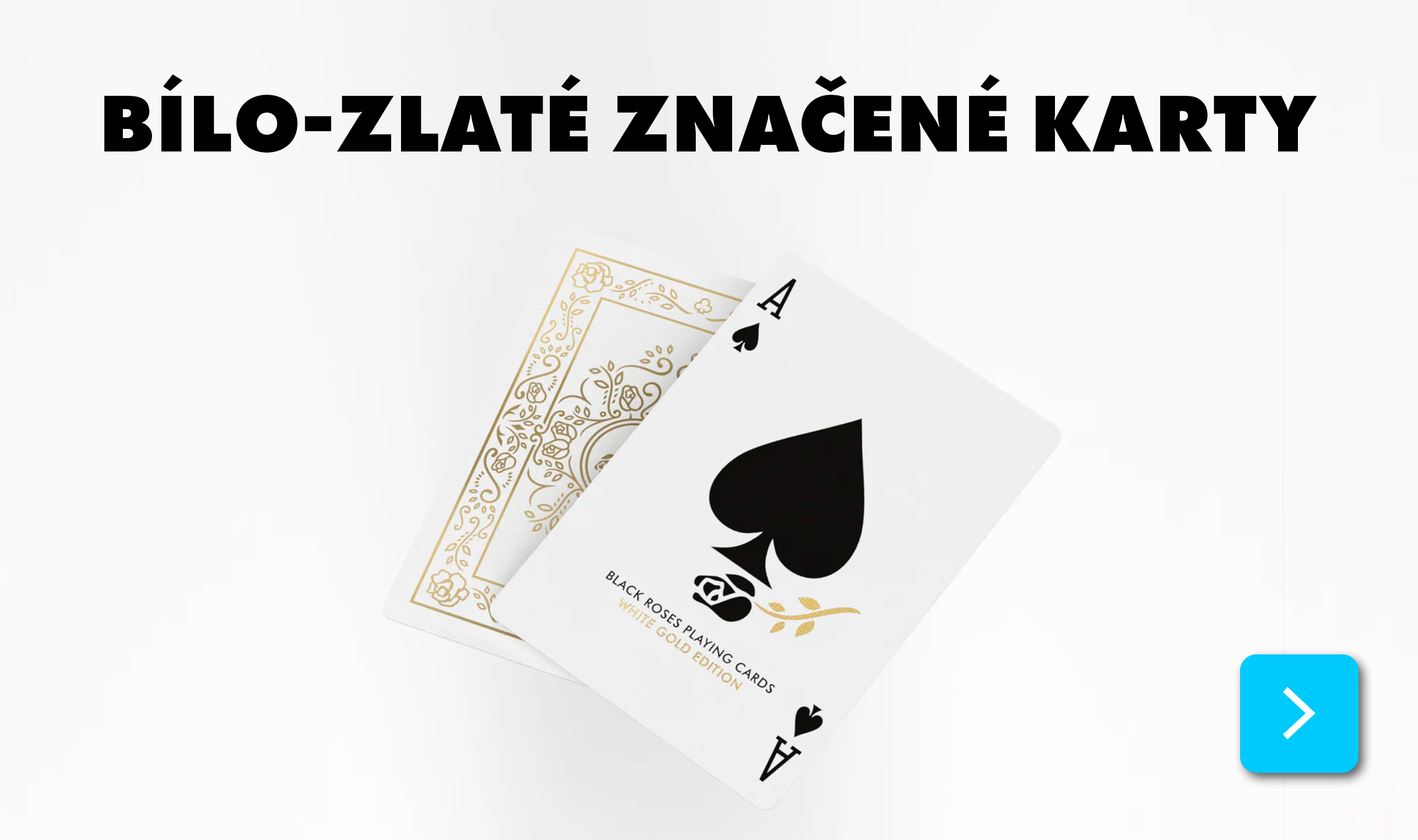 Značené karty Black Roses White Gold Foil Playing Cards