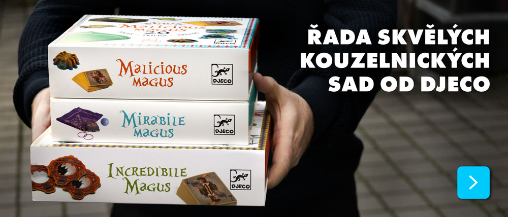 Řada skvělých kouzelnických sad od francouzské společnosti DJECO. Jejich sady vynikají kvalitou, obsahem a originálním zpracováním.