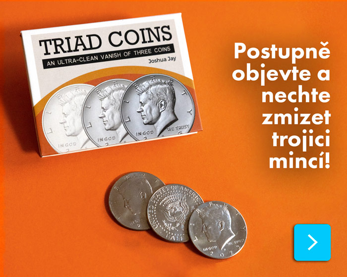 V kouzlu Triad Coins postupně objevíte a necháte zmizet trojici amerických půldolarů.