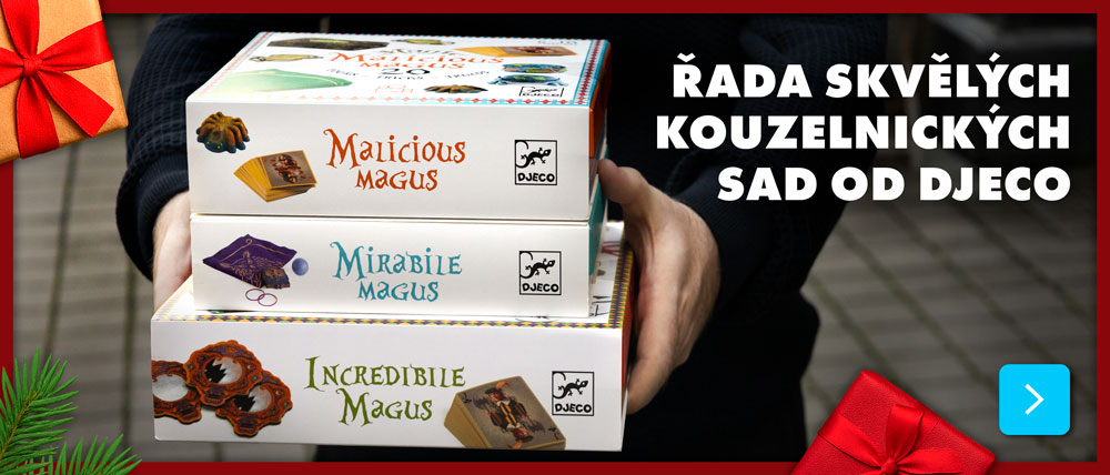 Řada skvělých kouzelnických sad od francouzské společnosti DJECO. Jejich sady vynikají kvalitou, obsahem a originálním zpracováním.