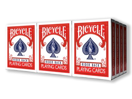 Marked Bicycle Rider Backs Playing Cards 2nd Ed. (12 červených balíčků)