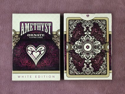 Ornate White Edition Amethyst Playing Cards