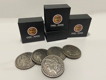Replica Morgan Expanded Shell plus 4 coins (Gimmicks and Online Instructions) by Tango Magic