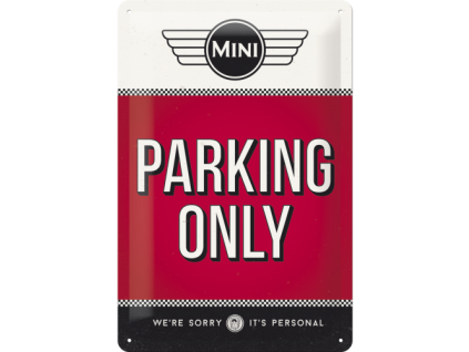 Fémtábla – Mini Cooper Parking Only