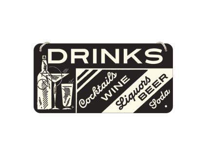Függesztett tábla - Drinks