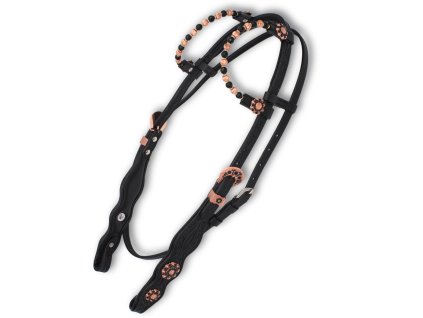 SW11876 zweiohr western trense schwarz rose 0010