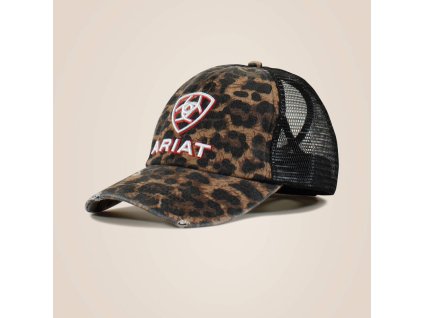ariat ladies embossed logo cheetah print cap
