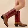 old west lf1628e cowboylaarzen bruin rood