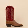 old west lf1628e cowboylaarzen bruin rood zij