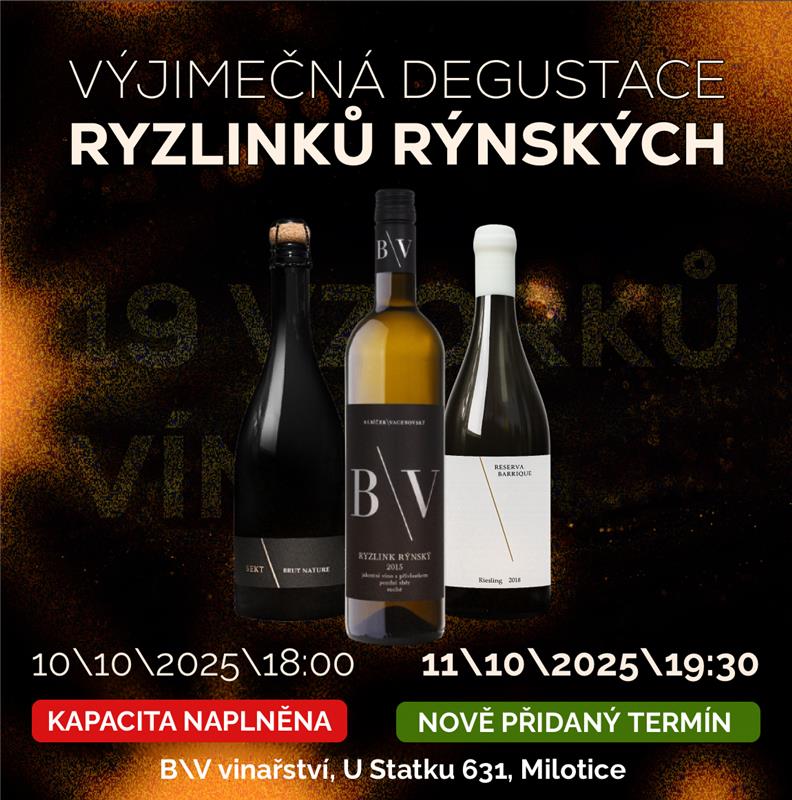 Výjimečná podzimní degustace Ryzlinků rýnských