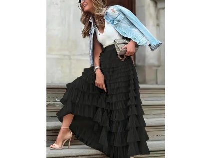 Sukně černá volánky