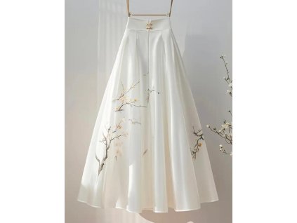 Sukně krémová dlouhá vzor