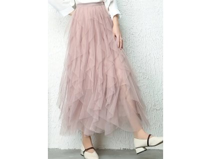 Sukně růžová volánky
