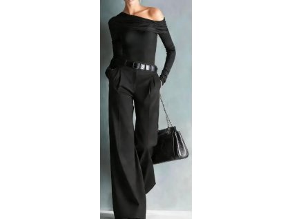 kalhoty široké černé