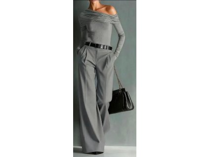 Kalhoty široké šedé