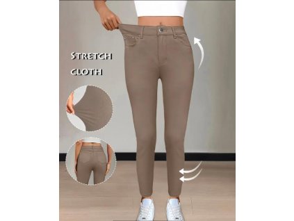 Kalhoty úzké khaki stretch 6