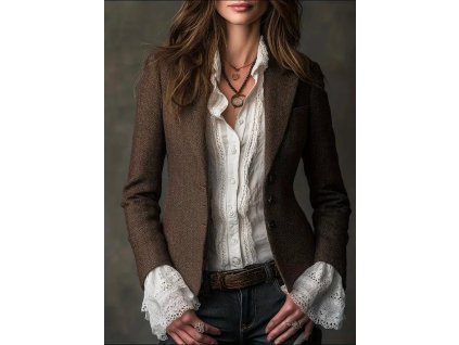 Sako hnědé vzorované