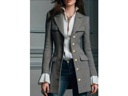 Sako šedé polodlouhé