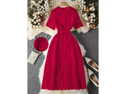 Šaty krajka červené