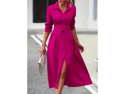 Šaty košilové malina