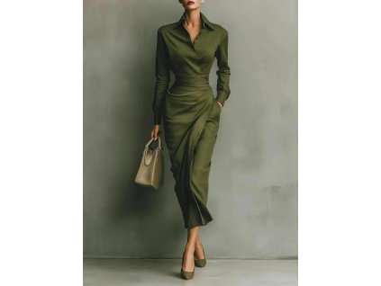 Šaty se zavazováním zelené