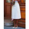 Bílé midi šaty se skládanou sukní 4