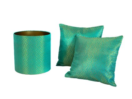 Set – Indická tyrkysová elegance (stínidlo + 2× polštářek)