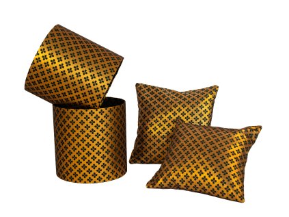 Set – Zlatá orientální elegance (2× stínidlo + 2× polštářek)