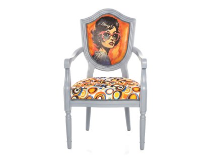 Křeslo - Dáma na cestě - retro pop art