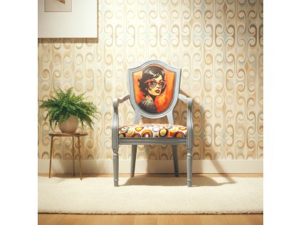Křeslo - Dáma na cestě - retro pop art