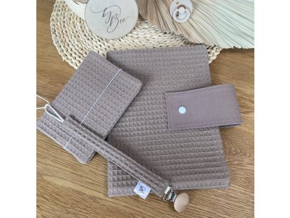 Set - plenkovník + očkovák + klip na dudlík - tmavě hnědá