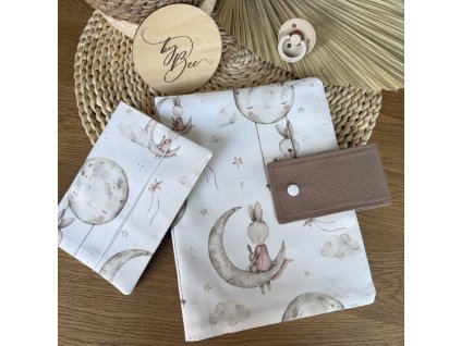 Set - plenkovník a obal na očkovací průkaz - Králíčci