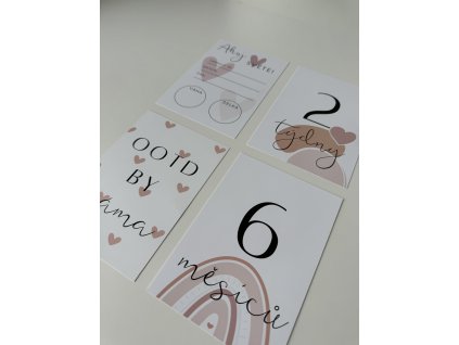 Milníkové kartičky srdíčka