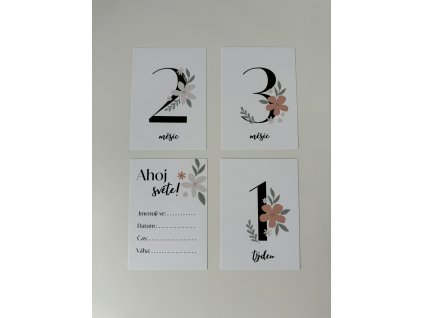 Milníkové kartičky květiny