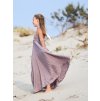 Maxišaty s vázáním - světlešedofialové