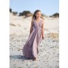 Maxišaty s vázáním - světlešedofialové