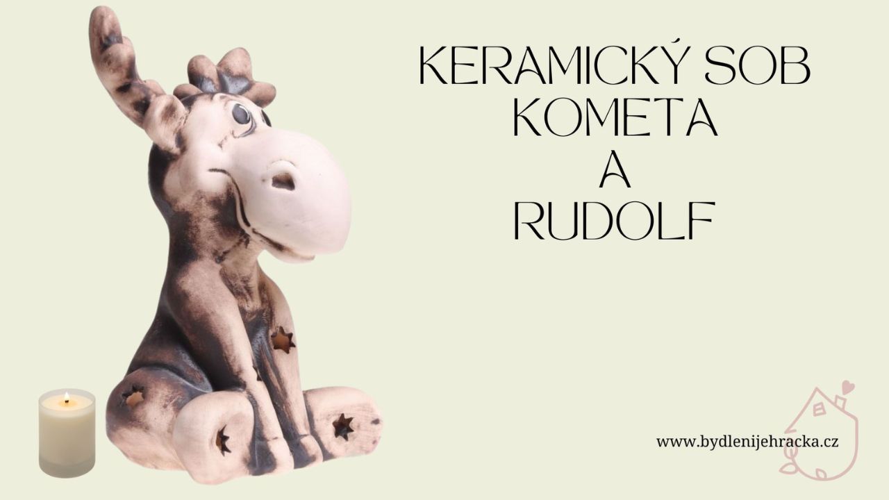 Keramický sob Rudolf a Kometa