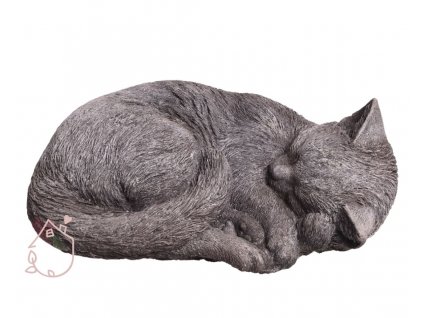betonová kočka spící