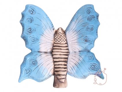 Keramický motýl modrý
