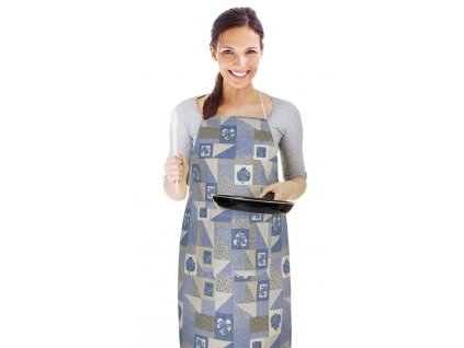 Kuchyňská zástěra EMA patchwork modrý - Bellatex