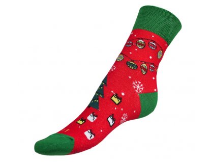 Ponožky Vánoce 2 červená, zelená vel. 39-42