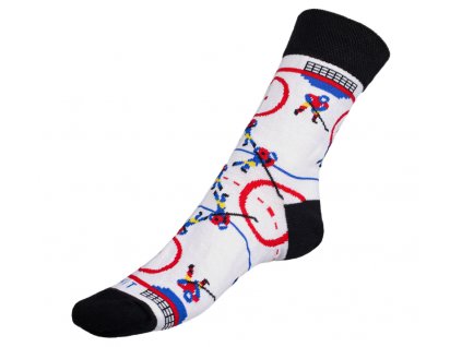 Ponožky Hokej bílá, černá, červená, modrá vel. 39-42