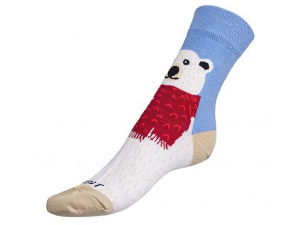 Ponožky Lední medvěd modrá, bílá vel. 43-46