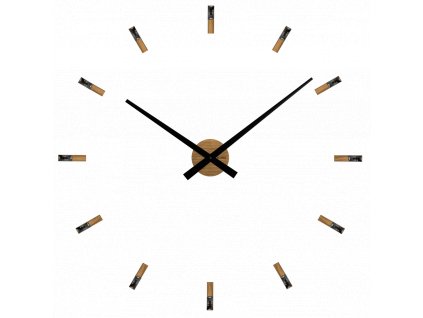 Velké dubové nalepovací hodiny VLAHA MINIMAL s kameny ⌀ 84 cm