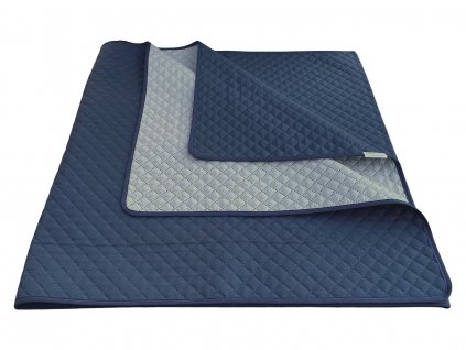 Oboustranný přehoz na postel šedý/modrý 135x245 cm