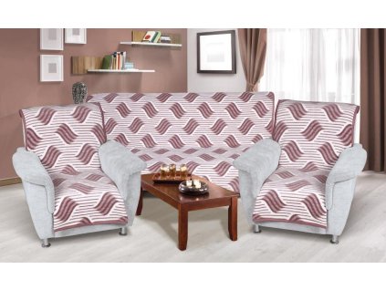Bellatex přehoz na sedací soupravu Karmela PLUS 3+1+1 vlnka burgundy