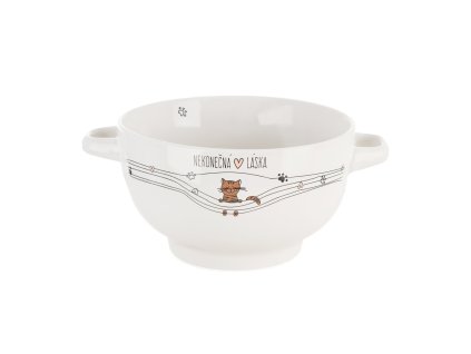 Miska NEKONEČNÁ LÁSKA kočka s uchy pr. 14 cm
