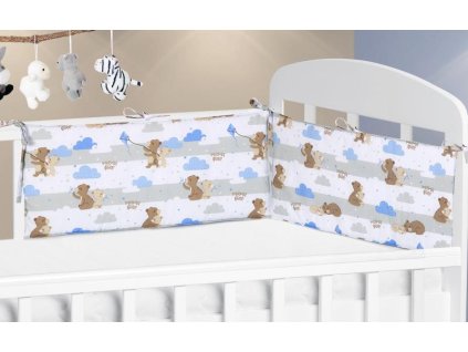 27269 mantinel do detske postylky medvidci sv modra 70x28 cm bellatex