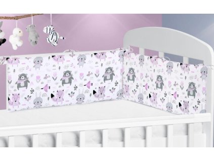 27417 mantinel do detske postylky zviratka ruzova 70x28 cm bellatex
