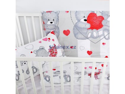 Dětské ložní povlečení bavlněné srdíčka (LS331)